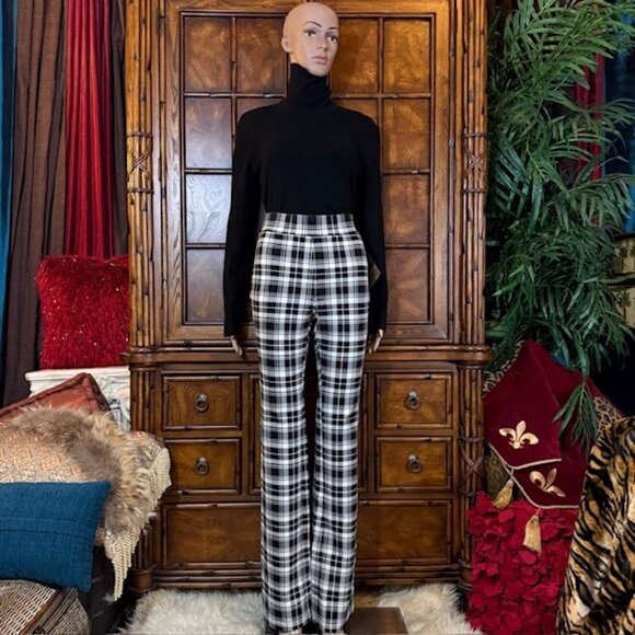 Iman 360 Slimming Plaid Baby Bell Ponte Pant - Picture 4 of 9